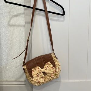 Liz Lisa Straw Bow Crossbody Bag